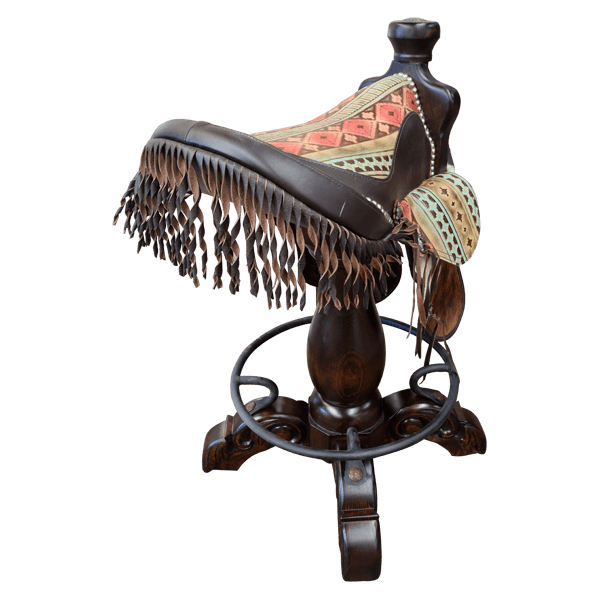Bar Stool Saddle Turquesa 2 bst30c-4 - Jorge Kurczyn Furniture
