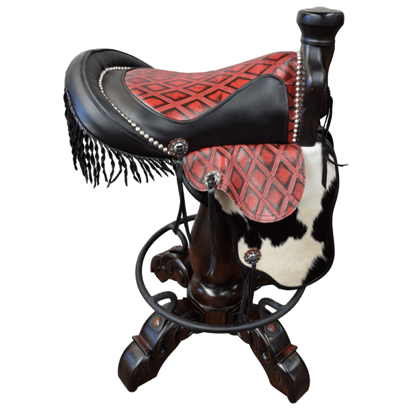Bar Stool Saddle Rojo 2 bst30e-3 - Jorge Kurczyn Furniture