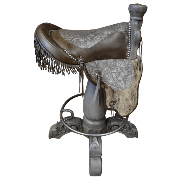 Bar Stool Saddle Gris bst30f-3 - Jorge Kurczyn Furniture