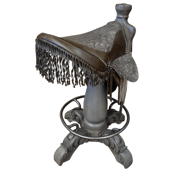Bar Stool Saddle Gris bst30f-4 - Jorge Kurczyn Furniture
