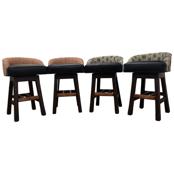 Set of four Zen Serenity bar stools showing two customization options
