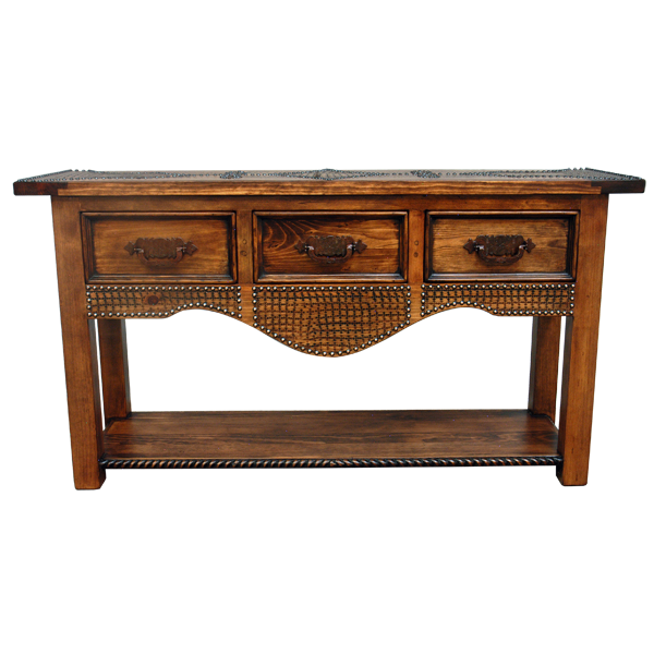 Console Tooled Wood csl23-1 - Jorge Kurczyn Furniture