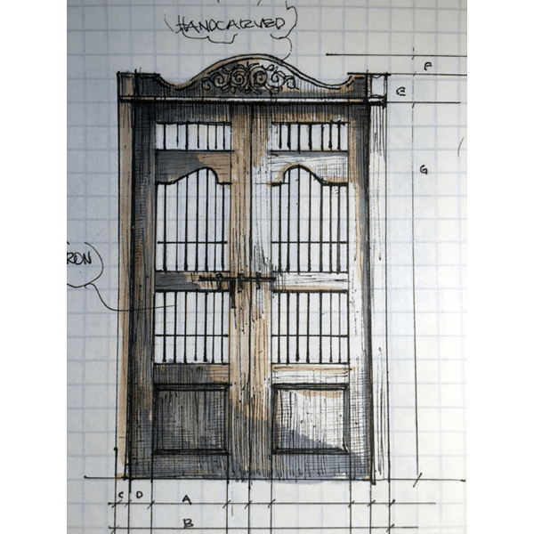 Custom made door  door100-1 - Jorge Kurczyn Furniture