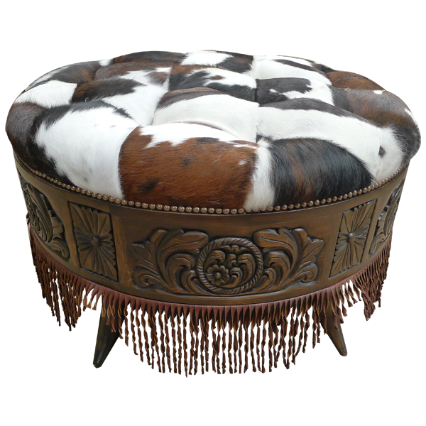 Ottoman Elegant Cow Horn otm07b-1 - Jorge Kurczyn Furniture