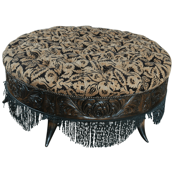 Ottoman Elegant Cow Horn 4 otm07e-1 - Jorge Kurczyn Furniture